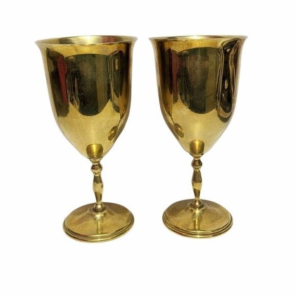 Copy - Vintage goblets brass pair goblets 2pcs - Picture 1 of 8